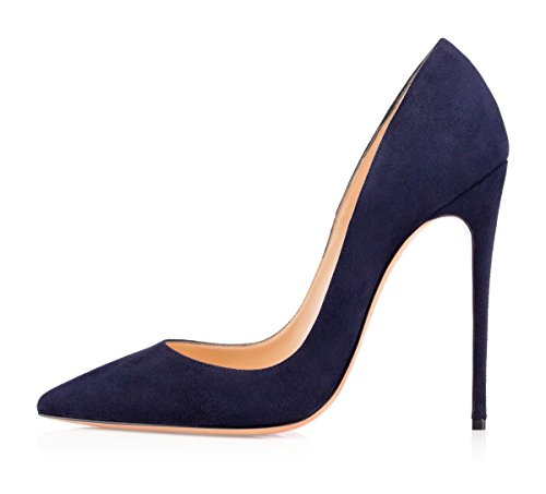 EDEFS Damen Spitze Pumps Stiletto High Heels Schuhe Party Abendschuhe Hochzeit Navy Größe EU35 von EDEFS