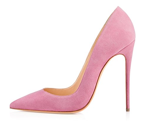 EDEFS Damen Spitze Pumps Stiletto High Heels Schuhe Party Abendschuhe Hochzeit Pink Größe EU40 von EDEFS
