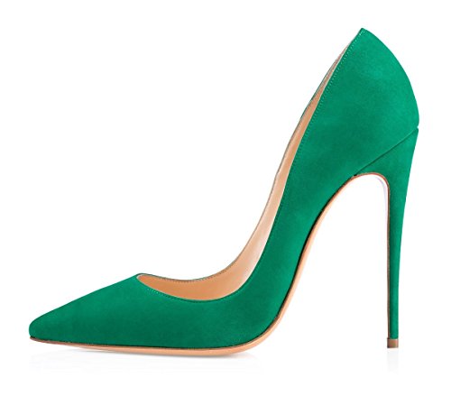 EDEFS Damen Spitze Zehe Schuhe High Heel Pumps Hohen Absätzen Abendschuhe Grun Größe EU40 von EDEFS