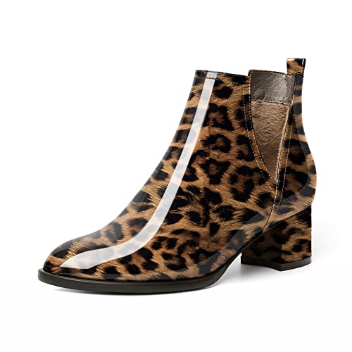 EDEFS Damen Stiefel Cutout Boots Blockabsatz Pull On Runde Zehenkappe Komfort Herbst Winter Damen Boots Leopard EU44 EDEFS Damen Stiefel Cutout Boots Blockabsatz Pull On Runde Zehenkappe Komfort Herbst Winter Damen Boots Leopard EU44 von EDEFS