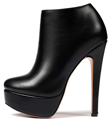 EDEFS Damen Stiefeletten Ankle Boots,Damen Kurzschaft Stiefel,Matte Black EU38 von EDEFS