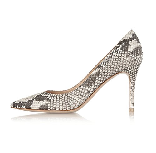 EDEFS Damen Stiletto Schlangenmuster Pumps Sexy Neutral Snake Geschlossene Schuhe Größe EU36 von EDEFS