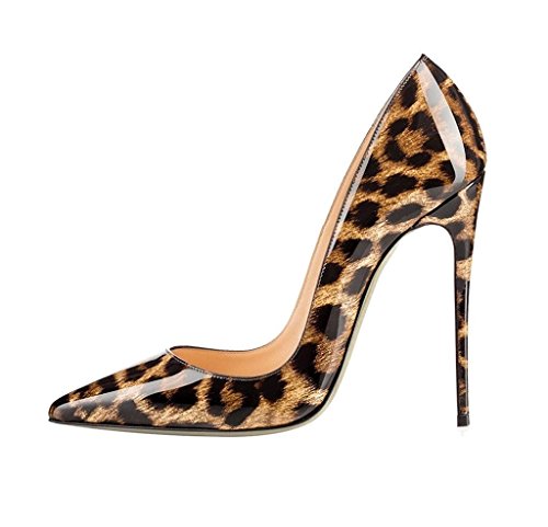 EDEFS Damen Stilettos High Heels Pumps Spitz Zehe Hoher Absatz Schuhe Leopard Größe EU40 von EDEFS