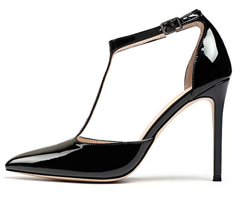 EDEFS Damen T-Spangen Pumps,High Heel Riemchen Schuhe,Damen Spitze Elegant Sandalen Schwarz EU42 EDEFS Damen T-Spangen Pumps,High Heel Riemchen Schuhe,Damen Spitze Elegant Sandalen Schwarz EU42 von EDEFS