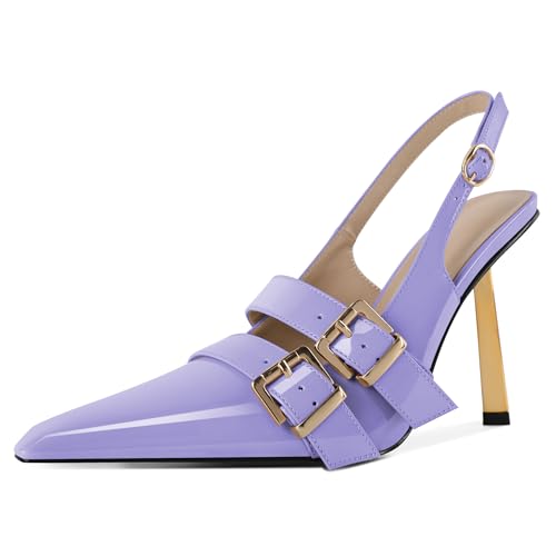 EDEFS Damen Tag und Nacht Slingback 10 cm Hoher Absatz mit Gold Applikationen Vom Arbeits Büro zur Champagner Party Hellviolett EU39 EDEFS Damen Tag und Nacht Slingback 10 cm Hoher Absatz mit Gold Applikationen Vom Arbeits Büro zur Champagner Party Hellviolett EU39 von EDEFS