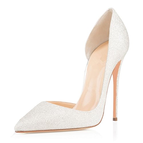 EDEFS Elegant Damen Schuhe Spitz Zehen Glitter Stiletto Pumps Damen Brautschuhe Größe EU41 von EDEFS