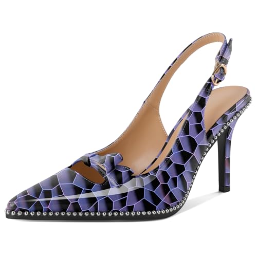 EDEFS Elegante Silberperlen Stilettoabsatz Damen Slingback Pumps mit 9 cm Spitzenschuh für Hochzeits Feiern und Selbstbewusste Arbeits Momente Glänzend Violett EU44 EDEFS Elegante Silberperlen Stilettoabsatz Damen Slingback Pumps mit 9 cm Spitzenschuh für Hochzeits Feiern und Selbstbewusste Arbeits Momente Glänzend Violett EU44 von EDEFS