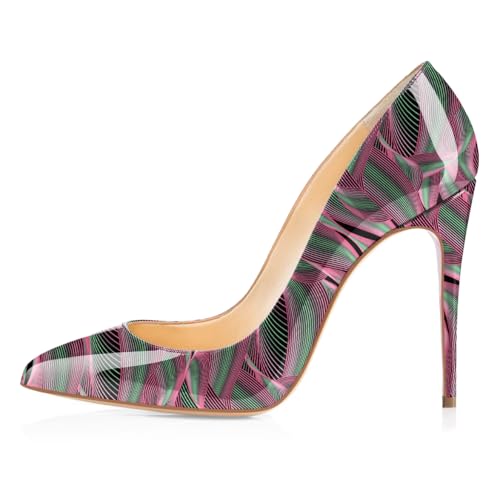 EDEFS Elegante Slip On Pumps für Frauen mit Stiletto Heel 4 Inches Geschlossene Zehe Design Pointed Toe Form Ideal für Modische Partys Welle EU36 von EDEFS