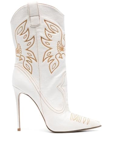 EDEFS Frauen Zieh Stickerei Kurze Stiefel 12 cm Stiletto Absatz High Heel & Cowboy Spitzkappe Sexy Mode Statement für Partys & urbane Ausritte Weiß EU43 EDEFS Frauen Zieh Stickerei Kurze Stiefel 12 cm Stiletto Absatz High Heel & Cowboy Spitzkappe Sexy Mode Statement für Partys & urbane Ausritte Weiß EU43 von EDEFS