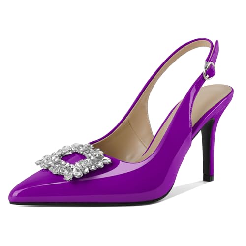 EDEFS Funkelnde Kristall Slingback Pumps Damen 9 cm High Heel Spitzenschuh Schuhe für glamouröse Hochzeitsnächte Stylische Partys und Selbstbewusste Arbeitstage Lila EU37 EDEFS Funkelnde Kristall Slingback Pumps Damen 9 cm High Heel Spitzenschuh Schuhe für glamouröse Hochzeitsnächte Stylische Partys und Selbstbewusste Arbeitstage Lila EU37 von EDEFS