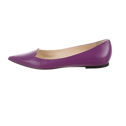 EDEFS Klassische Damen Ballerinas Lederoptik Basic Freizeit Schuhe Violett Größe EU40 von EDEFS
