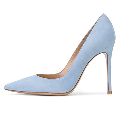 EDEFS Klassische Damen Pumps | Moderne Damen High Heels | Stiletto Schuhe | Damen Geschlossene Pumps Light Blue Größe EU40 von EDEFS