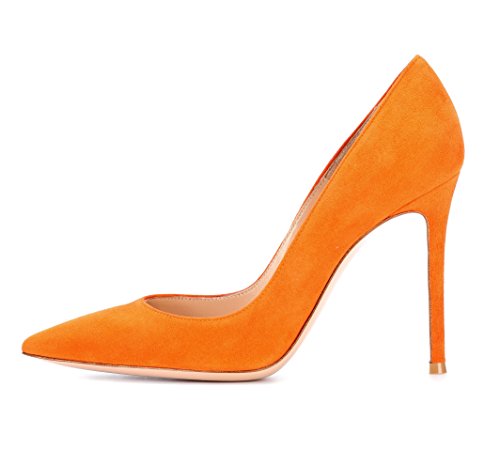 EDEFS Klassische Damen Pumps | Moderne Damen High Heels | Stiletto Schuhe | Damen Geschlossene Pumps Orange Größe EU40 von EDEFS