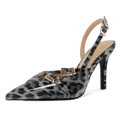 EDEFS Moderne Slingback Pumps Damen 9 cm High Heel mit Schnallen Details Lackleder & Spitzenschuh für Hochzeits Styling und Arbeits Raffinesse Leopard Weiß EU42 EDEFS Moderne Slingback Pumps Damen 9 cm High Heel mit Schnallen Details Lackleder & Spitzenschuh für Hochzeits Styling und Arbeits Raffinesse Leopard Weiß EU42 von EDEFS