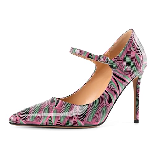 EDEFS Modische Stilettoabsatz Pumps Damen Mary Jane mit 4 Zoll Höhe Spitzenschuh & Metall Schnallendetails Welle EU38 EDEFS Modische Stilettoabsatz Pumps Damen Mary Jane mit 4 Zoll Höhe Spitzenschuh & Metall Schnallendetails Welle EU38 von EDEFS
