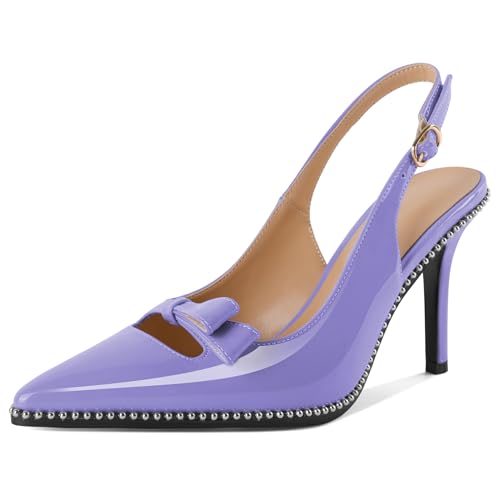 EDEFS Professionelle Spitzenschuh Pumps Damen Slingback 9 cm Stilettoabsatz mit Silberperlen Verzierungen für Hochzeits Eleganz und Arbeits Erfolge Hellviolett EU42 EDEFS Professionelle Spitzenschuh Pumps Damen Slingback 9 cm Stilettoabsatz mit Silberperlen Verzierungen für Hochzeits Eleganz und Arbeits Erfolge Hellviolett EU42 von EDEFS