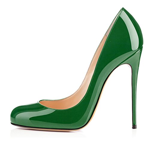 EDEFS Rund Zehe Damen Pumps High Heel Geschlossen Stilettos Schuhe Green Größe EU43 von EDEFS