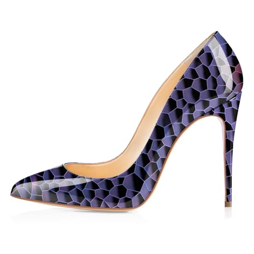 EDEFS Slip On Pumps für Frauen Klassischer Stiletto Absatz 4" Geschlossene Zehe Spitze Zehe Form Modische Wahl für Partys & Sexy Events Glänzend Violett EU38 EDEFS Slip On Pumps für Frauen Klassischer Stiletto Absatz 4" Geschlossene Zehe Spitze Zehe Form Modische Wahl für Partys & Sexy Events Glänzend Violett EU38 von EDEFS