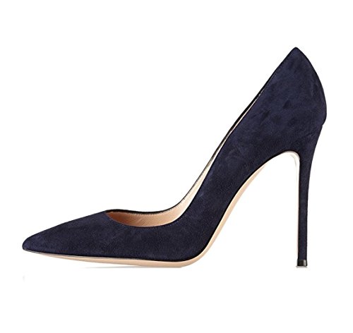 EDEFS Spitze Damen Pumps High Heels Schuhe Party Abschlussball Hochzeit Pumps Navy Größe EU36 von EDEFS