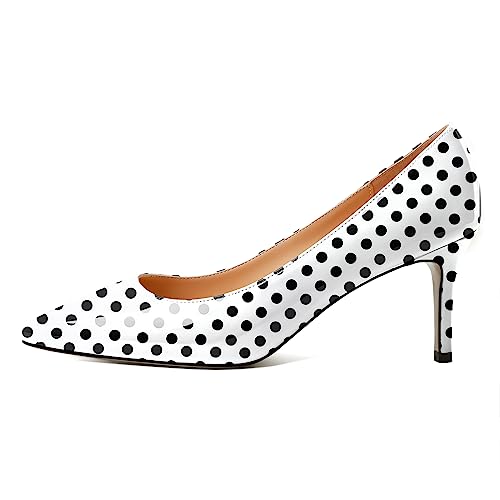 EDEFS Terminproof Slip On Pumps 6,5cm Kittenabsatz Spitzenzehen Lackleder Elegant vom Schreibtisch zur Tanzfläche Polka Dot EU39 EDEFS Terminproof Slip On Pumps 6,5cm Kittenabsatz Spitzenzehen Lackleder Elegant vom Schreibtisch zur Tanzfläche Polka Dot EU39 von EDEFS