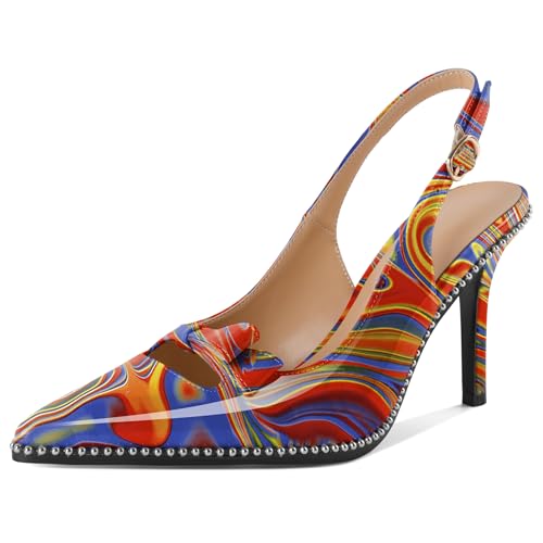 EDEFS Vielseitige Silberperlen Pumps Damen Slingback 9 cm High Heel mit Spitzenschuh für Nahtlose Übergänge von Hochzeit zu Arbeit Heatmap EU39 EDEFS Vielseitige Silberperlen Pumps Damen Slingback 9 cm High Heel mit Spitzenschuh für Nahtlose Übergänge von Hochzeit zu Arbeit Heatmap EU39 von EDEFS