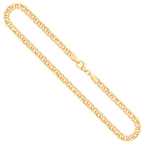 EDELIND 375 Gold Kette Herren Damen 3,9 mm, Zwillingspanzerkette Gelbgold Länge 42 cm, Goldkette Halskette Echtgold Gewicht ca, 3,6 g, Made in Germany von EDELIND