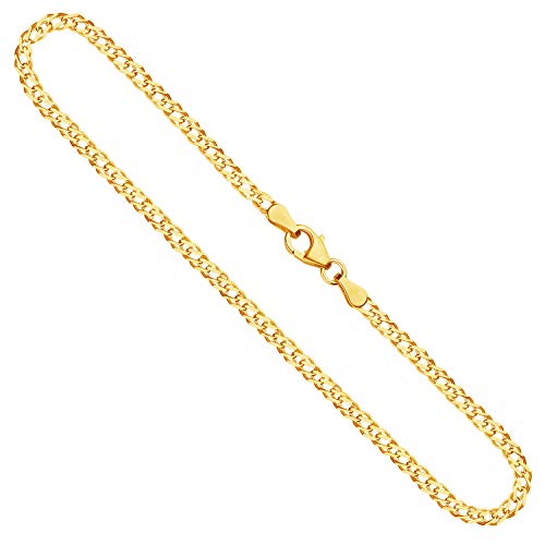 EDELIND 333/8 Karat Gold Halskette für Damen Herren Goldkette 2.9 mm Länge 38cm Zwillingspanzerkette Gelbgod mit Karabinerverschluss mit Schlaufe inkl Schmuck Geschenk Box Made in Germany von EDELIND