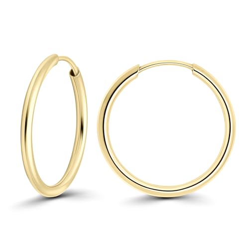 EDELIND 333 Creolen Gold 25mm Breite 1,5mm Hoop Ohrringe Set 8 K Gelbgold Basic Ohrschmuck Damen Herren Ohrringe Echtgold mit Schmuck Geschenk Box von EDELIND