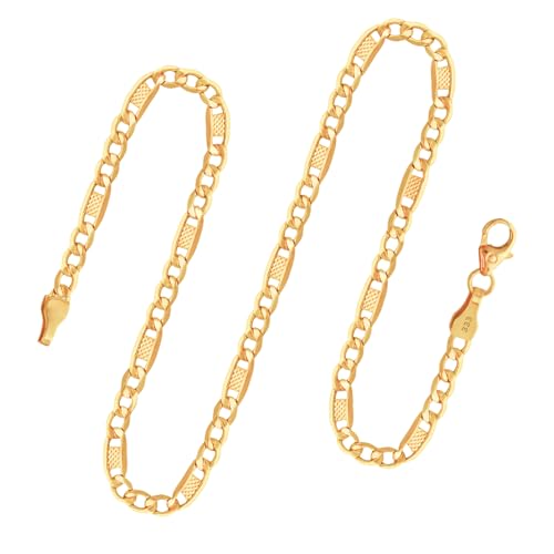 EDELIND Goldkette Herren Damen 333 Echtgold - 3.5mm Fantasiekette 60 cm Gelbgold - massiv Halskette mit stilvoller Geschenkbox von EDELIND