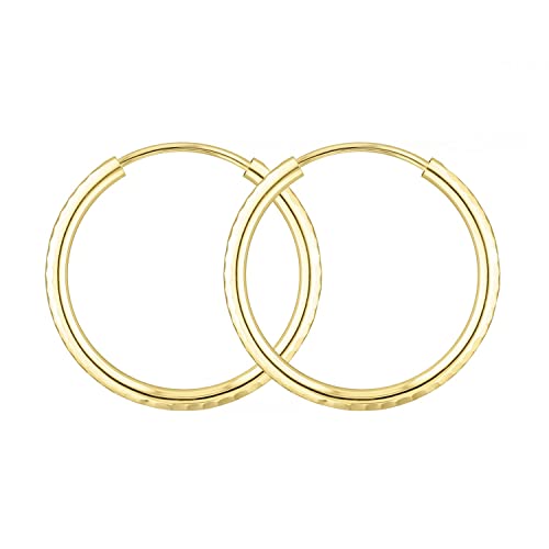 EDELIND 585/14K Gold Creolen Ohrringe 30mm - Hoop Ohrringe Set Breite 2mm aus Gelbgold für Frauen Mädchen - Basic Ohrschmuck Damenohrringe mit Schmuck Geschenk Box Made in Germany von EDELIND