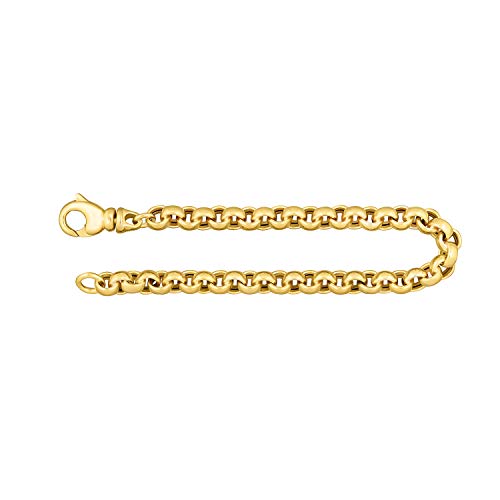 EDELIND 585 Gold Armband Damen Herren 6 mm Bracelet Erbskette hohl 14 Karat Echt Gold L 19cm Armkette Gelbgold Goldarmband mit Schmuck Geschenk Box von EDELIND