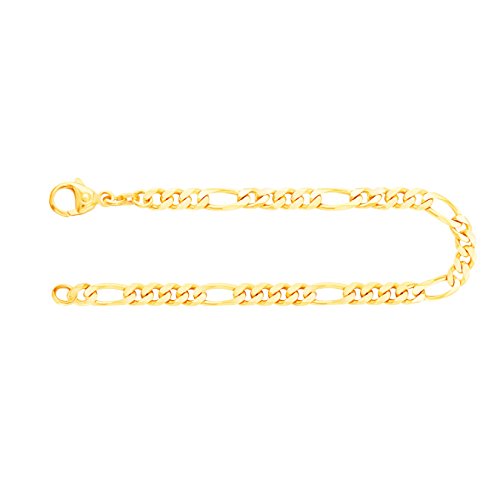 EDELIND 8 Karat / 333 Gold Armband Damen Herren 4.3 mm Bracelet Figarokette diamantiert Gliederung 5+1 Gelbgold Länge 22cm Armkette Made in Germany von EDELIND