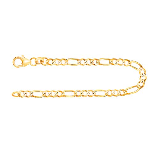 EDELIND Armband Armkette Damen Herren 333 Gold 3.1 mm, Figarokette Gliederung 3+1 aus Echt Gelbgold, Feines Goldarmband mit Stempel und Karabinerverschluss, Länge 23 cm, Made in Germany von EDELIND