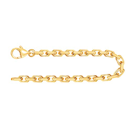 EDELIND Armband Damen Herren 333 Gold 3.8 mm, Bracelet Ankerkette diamantiert 8K Gelbgold, Armkette mit Karabinerverschluss, Länge 21 cm, Goldarmband mit Schmuck Geschenk Box Made in Germany von EDELIND