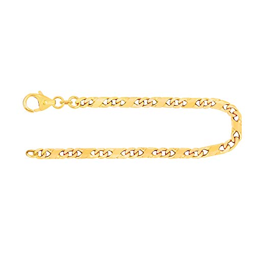 EDELIND Armband Herren 585 Gold Armreif Dollarkette 3.7 mm Bracelet 14 Karat Echt Gold mit Karabinerverschluss Länge 19 cm Gelbgold Armband für Männer mit Schmuck Geschenk Box Made in Germany von EDELIND