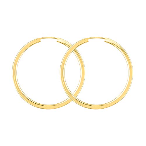 EDELIND Creolen 333 Echt Gold 38mm Goldene Ohrringe für Damen 8 Karat Gelbgold Hoop Creolen Set Breite 2,5 mm Basic Ohrschmuck für Frauen Mädchen mit Geschenk Box Made in Germany von EDELIND