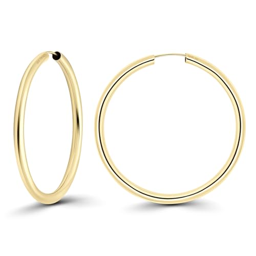 EDELIND Creolen 333 Echt Gold 40mm Goldene Ohrringe für Damen 8 Karat Gelbgold Hoop Creolen Set Breite 2,5 mm Basic Ohrschmuck für Frauen Mädchen mit Geschenk Box Made in Germany von EDELIND