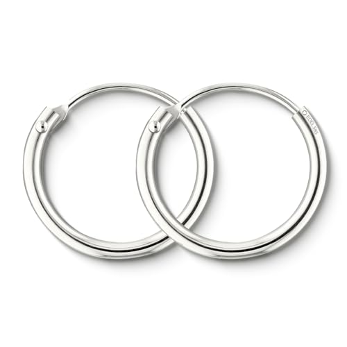 EDELIND Creolen 585 Gold 13mm Feinе Ohrringe 14 Karat Weißgold für Damen Mädchen Breite 1,3 mm Hoop Ohrringe Set mit Schmuck Geschenk Box Made in Germany EDELIND Creolen 585 Gold 13mm Feinе Ohrringe 14 Karat Weißgold für Damen Mädchen Breite 1,3 mm Hoop Ohrringe Set mit Schmuck Geschenk Box Made in Germany von EDELIND