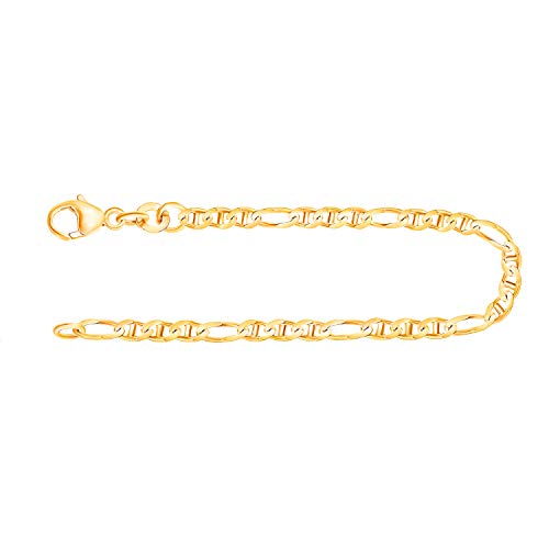 EDELIND Damen Herren Armband 585 Gelbgold Bracelet Panzerstegkette 2.5mm 14K Länge 20cm Echtgold Armband mit Schmuck Geschenk Box Made in Germany von EDELIND