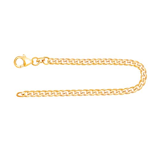 EDELIND Echtgold Armband Herren 585 Gelbgold 3.4 mm Bracelet Panzerkette Flach 14 K Gold Länge 20 cm Goldarmband mit Stempel und Karabinerverschluss, inkl Schmuck Geschenk Box Made in Germany von EDELIND