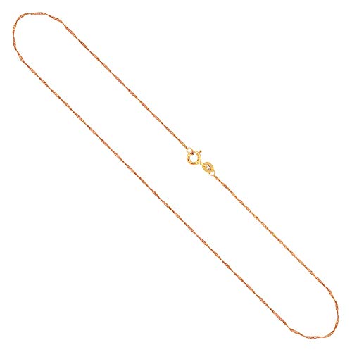 EDELIND Echtgold Kette Damen Herren 1mm 375 Gelbgold 9 Karat Dünne Goldkette 45 cm Halskette ohne Anhänger Singapurkette Goldschmuck Made in Germany von EDELIND