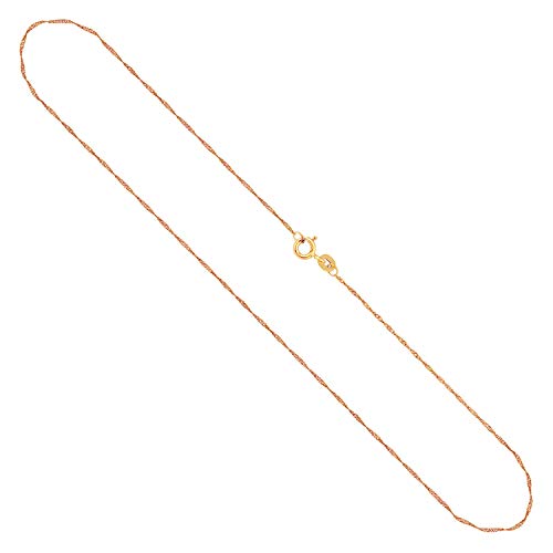 EDELIND Goldkette als Singapurkette in Gelbgold 750/18 Karat, 55 cm lang, 1 mm breit, Gewicht ca. 1.4 g. von EDELIND