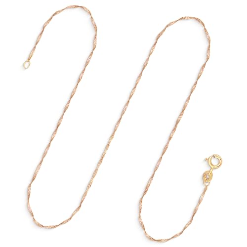 EDELIND Goldkette Damen 750 Echtgold - Singapurkette 1 mm Gelbgold 60cm - 18k Halskette mit Geschenkbox von EDELIND