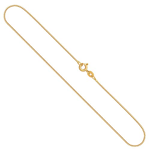 EDELIND Edle Damen Gold Halskette 0,7 mm, Venezianerkette 333 aus Gelbgold, Echt Gold Kette mit Stempel, Goldkette mit Federringverschluss, Länge 40 cm, Gewicht ca. 1,3 g, Made in Germany von EDELIND