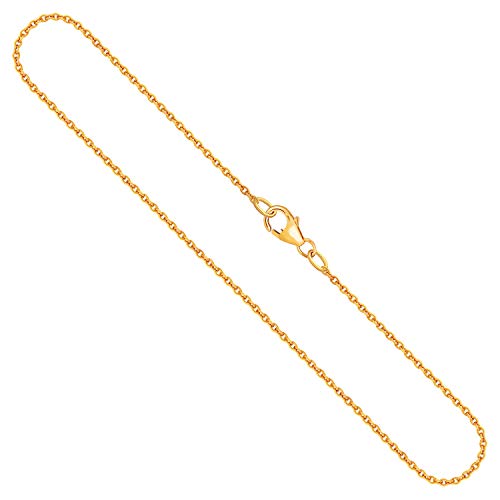 EDELIND Edle Damen Gold Halskette 1.5 mm, Ankerkette rund 333 aus Gelbgold, Echt Gold Kette mit Stempel, Goldkette mit Karabinerverschluss, Länge 55 cm, Gewicht ca. 2.8 g, Made in Germany von EDELIND