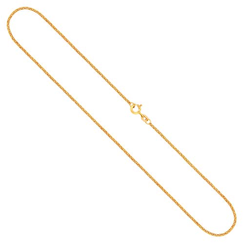 EDELIND Edle Damen Gold Halskette 1.5 mm, Erbskette 750 aus Gelbgold, Echt Gold Kette mit Stempel, Goldkette mit Federringverschluss, Länge 50 cm, Gewicht ca. 4.2 g, Made in Germany von EDELIND