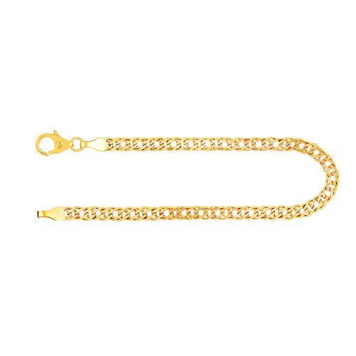 EDELIND Feines Armband Damen Herren Echt Gold 3.9 mm Zwillingspanzerkette aus 585 Gelbgold Goldarmband Länge 21 cm mit Geschenk Box Made in Germany von EDELIND