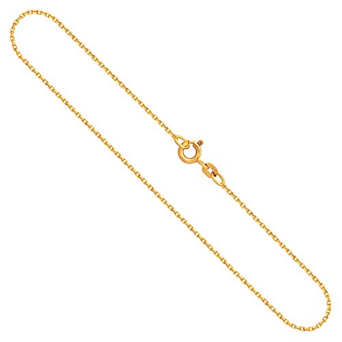 EDELIND Goldkette, Ankerkette diamantiert Gelbgold 333/8 K, Länge 38 cm, Breite 1.3 mm, Gewicht ca. 1.9 g., NEU von EDELIND