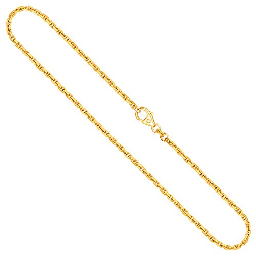 EDELIND Goldkette, Ankerkette diamantiert Gelbgold 333/8 K, Länge 50 cm, Breite 2 mm, Gewicht ca. 9.2 g., NEU von EDELIND
