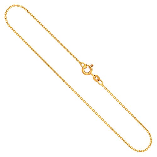 EDELIND Goldkette, Ankerkette diamantiert Gelbgold 333/8 K, Länge 60 cm, Breite 1.3 mm, Gewicht ca. 2.8 g., NEU von EDELIND